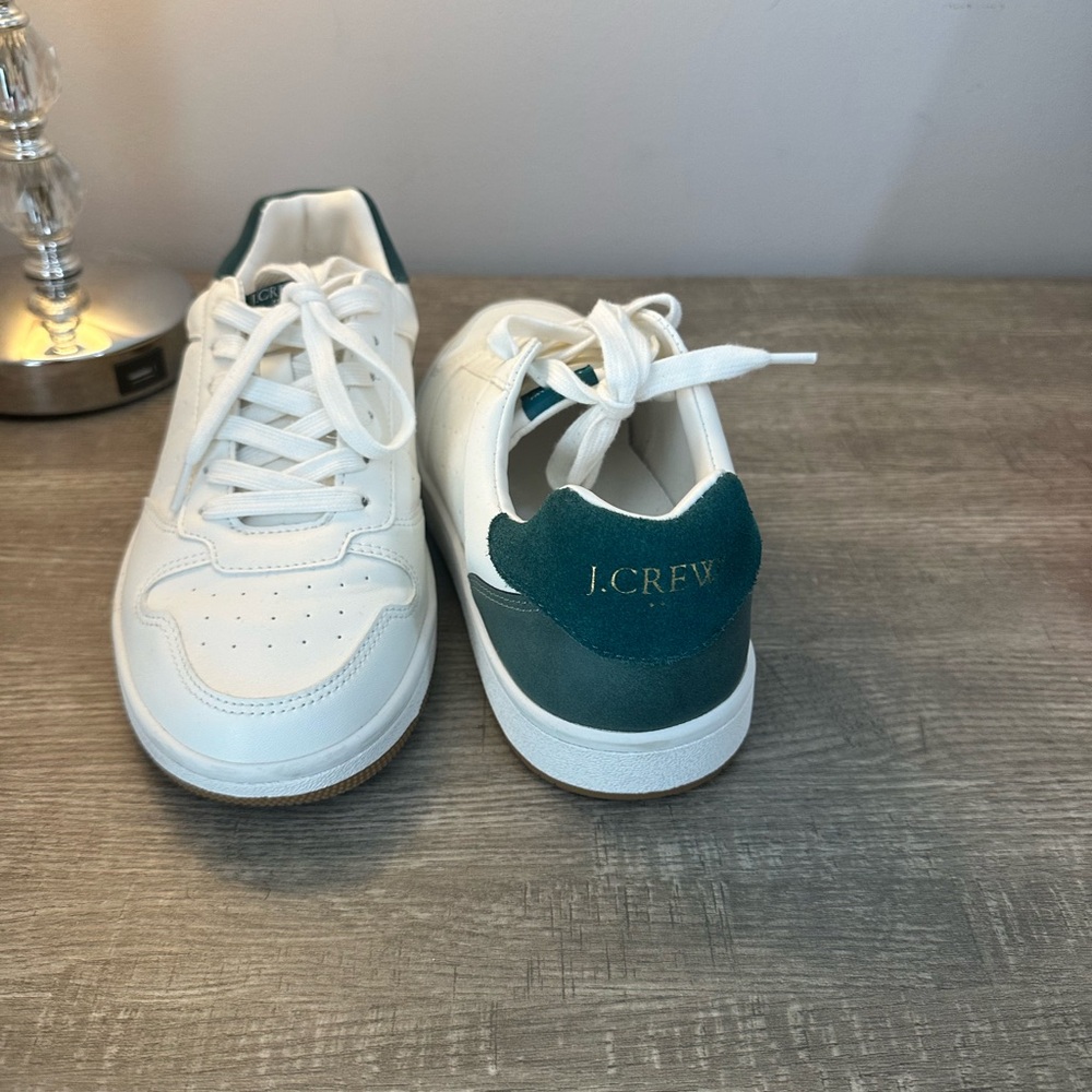 J. Crew White and Green Casual Sneakers